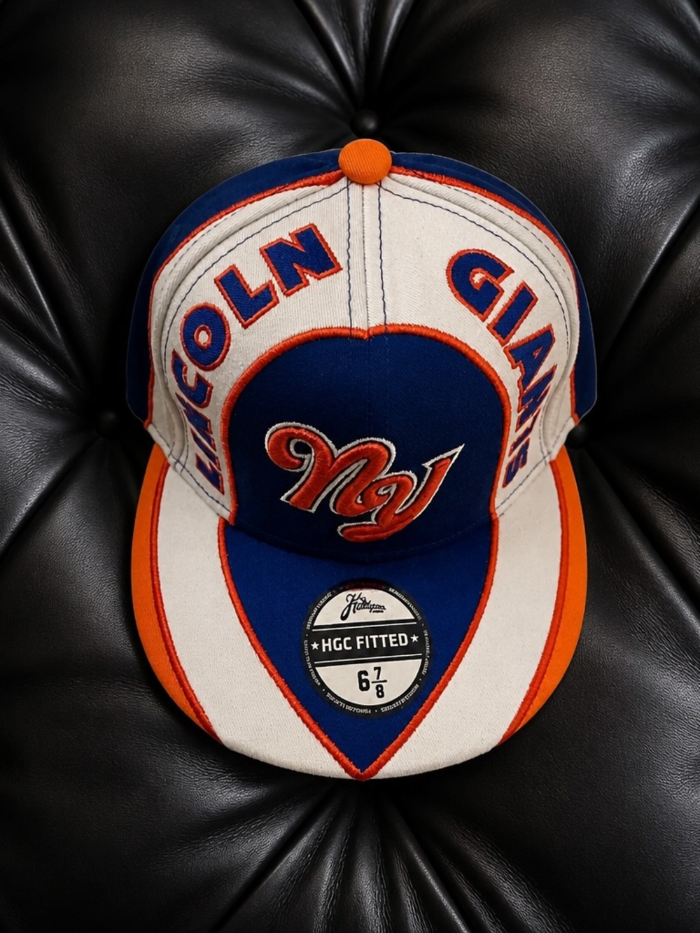 MLB New York Lincoln Giants Retro Blue Orange Fitted Hat🔥 $40👈🏼